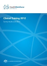 Clinical Training 2012 - Survey results - Health Workforce Australia