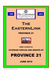 6th Eastern Link June 2010 - Province 20 Catenians of Western ...