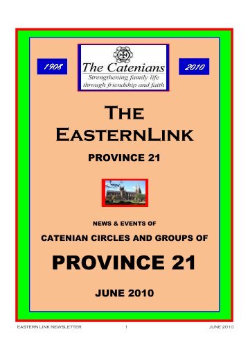 6th Eastern Link June 2010 - Province 20 Catenians of Western ...