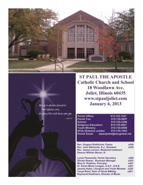 January 6 - St. Paul the Apostle Church - Diocese of Joliet
