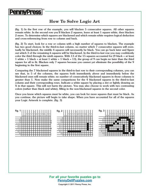 How to solve logic art - PennyDellPuzzles