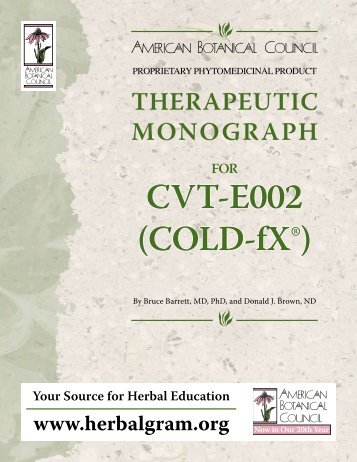 CVT-E002 (COLD-fXÂ®) - American Botanical Council