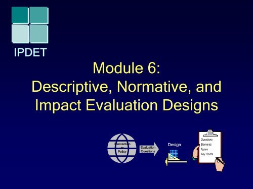 Module 6: Descriptive, Normative, and Impact Evaluation Designs