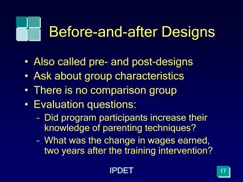 Module 6: Descriptive, Normative, and Impact Evaluation Designs