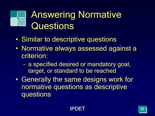 Module 6: Descriptive, Normative, and Impact Evaluation Designs