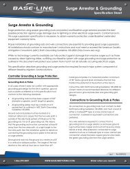 Surge Arrestor and Grounding Specification Sheet - Baseline Systems