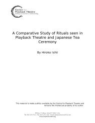 A Comparative Study of Rituals seen in Playback Theatre and ...