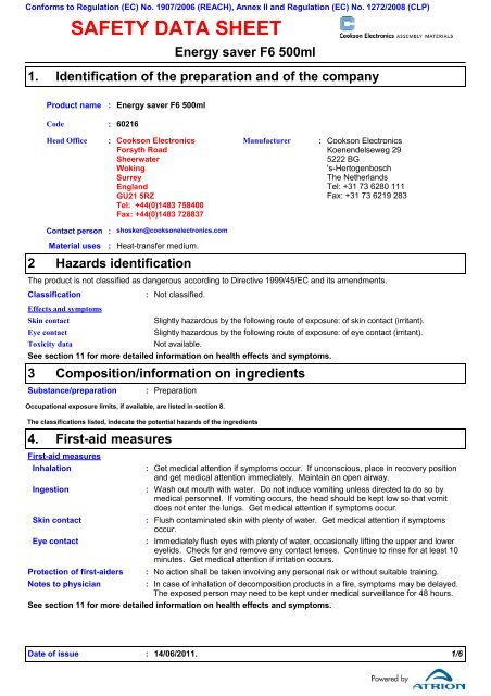 SAFETY DATA SHEET - Trademate Home Page