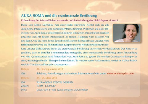 AURA-SOMA-ZENTRUM BERN Jahresprogramm