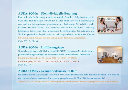 AURA-SOMA-ZENTRUM BERN Jahresprogramm