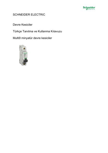 Tanıtım ve Kullanım Kılavuzu - Schneider Electric