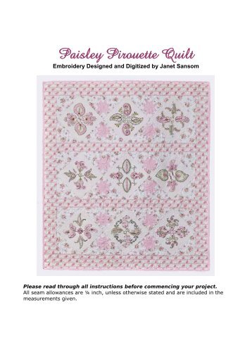 Paisley Pirouette Quilt - Echidna Sewing Products