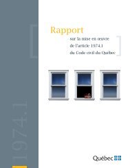 Rapport sur la mise en oeuvre de l'article 1974.1 du Code civil du ...