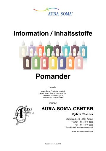 Information / Inhaltsstoffe Pomander - AuraSomaCenter