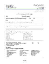 Adult - Medical History Form [PDF] - Sheridan Memorial Hospital