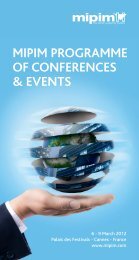 MIPIM PROGRAMMe Of cOnfeRences & events