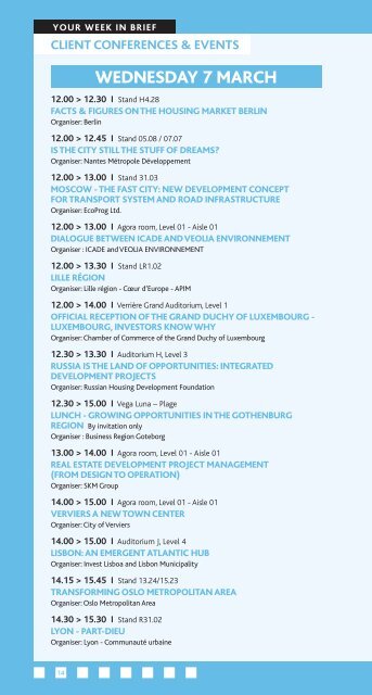 MIPIM PROGRAMMe Of cOnfeRences & events