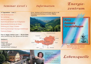 zentrum Information Seminar Level 1 - Energiezentrum Lebensquelle