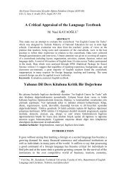 A Critical Appraisal of the Language Textbook YabancÄ± Dil ... - KEFAD