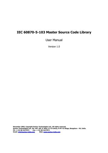 IEC 60870-5-103 Master Source Code Library - Sunlux ...