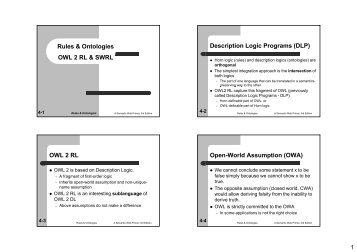 Rules & Ontologies OWL 2 RL & SWRL Description Logic ... - LPIS