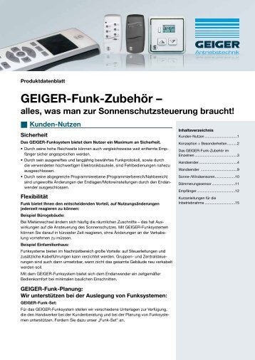 Das GEIGER-Funk-ZubehÃ¶r im Einzelnen - Geiger Antriebstechnik