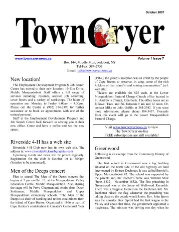 Vol. 1 Issue 7 - Oct 07 - TownCryer News