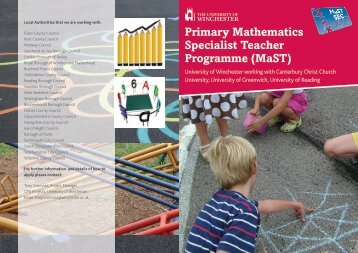 Primary Mathematics Specialist Teacher Programme (MaST)