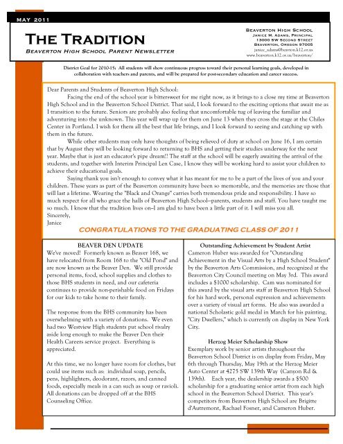 The Tradition - Beaverton School District