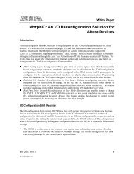 MorphIO: An I/O Reconfiguration Solution for Altera Devices White ...