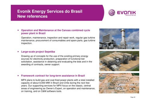 Evonik. Power to create. - STEAG Energy Services GmbH