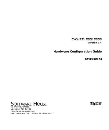 Câ¢CURE 800/8000 Hardware Configuration Guide - Tyco Security ...