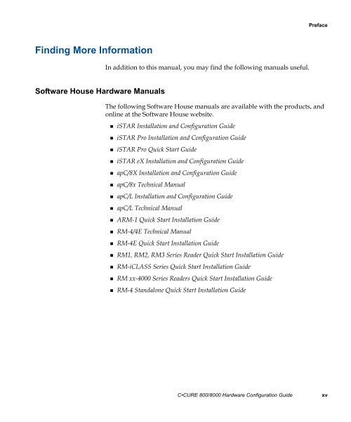 Câ¢CURE 800/8000 Hardware Configuration Guide - Tyco Security ...