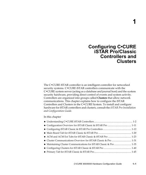 Câ¢CURE 800/8000 Hardware Configuration Guide - Tyco Security ...