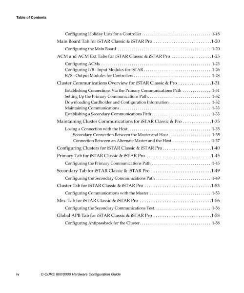 Câ¢CURE 800/8000 Hardware Configuration Guide - Tyco Security ...