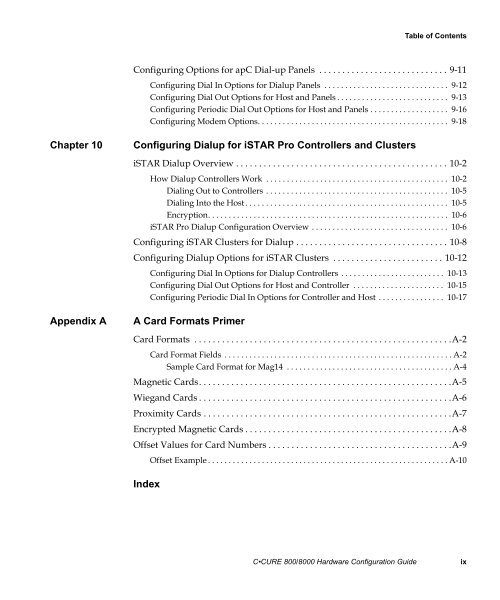 Câ¢CURE 800/8000 Hardware Configuration Guide - Tyco Security ...