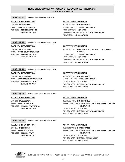 Hazardous materials report limited phase i environmental site