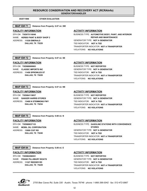 Hazardous materials report limited phase i environmental site