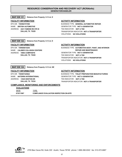 Hazardous materials report limited phase i environmental site