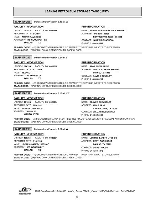 Hazardous materials report limited phase i environmental site