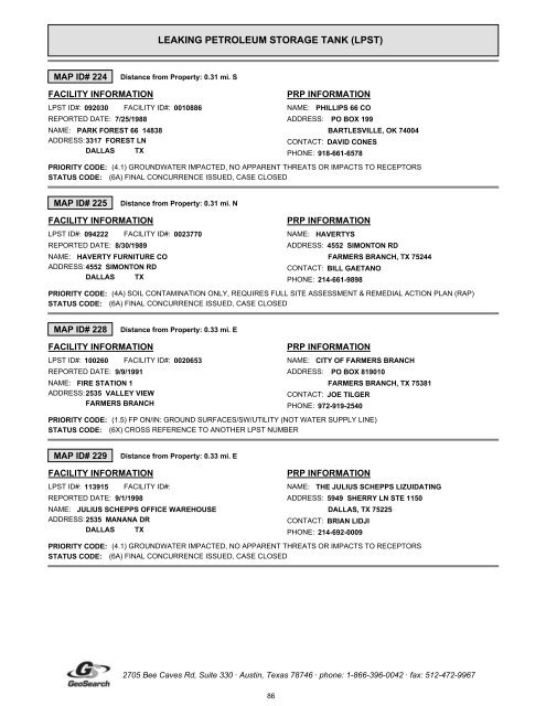 Hazardous materials report limited phase i environmental site