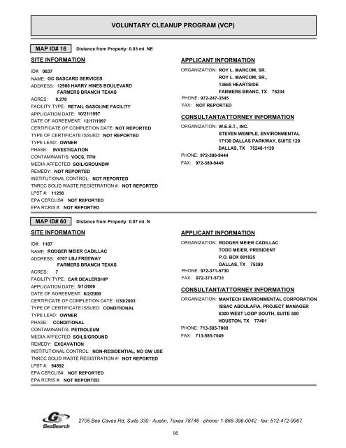 Hazardous materials report limited phase i environmental site