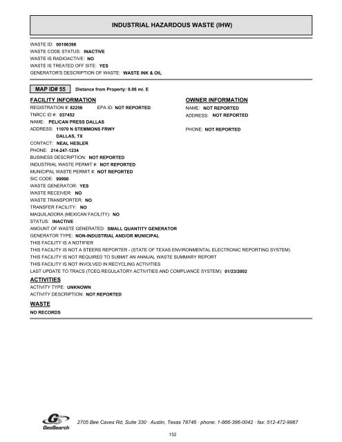 Hazardous materials report limited phase i environmental site