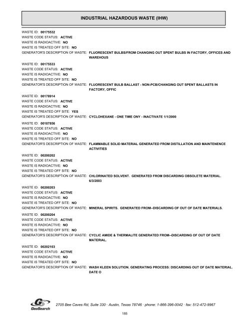 Hazardous materials report limited phase i environmental site