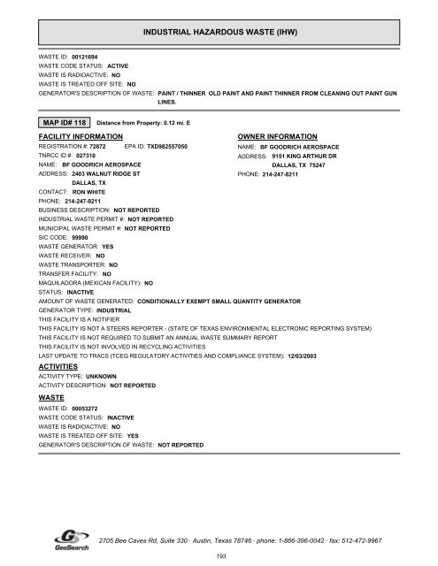 Hazardous materials report limited phase i environmental site