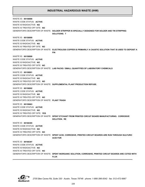 Hazardous materials report limited phase i environmental site