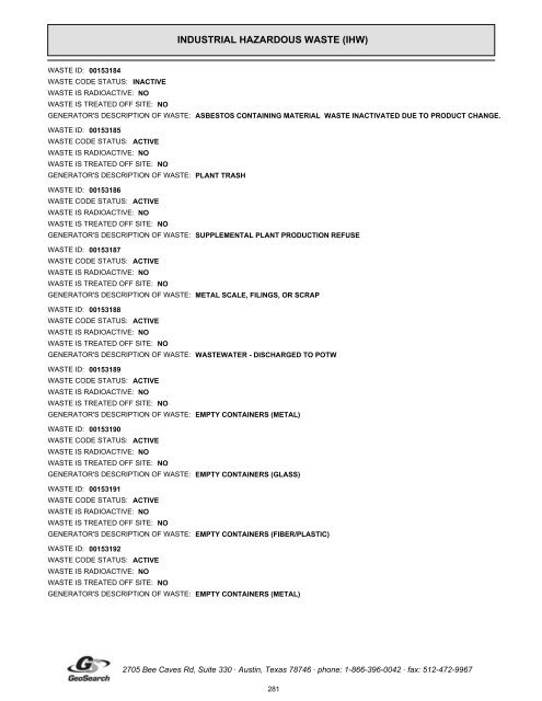 Hazardous materials report limited phase i environmental site