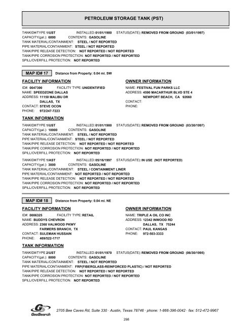 Hazardous materials report limited phase i environmental site