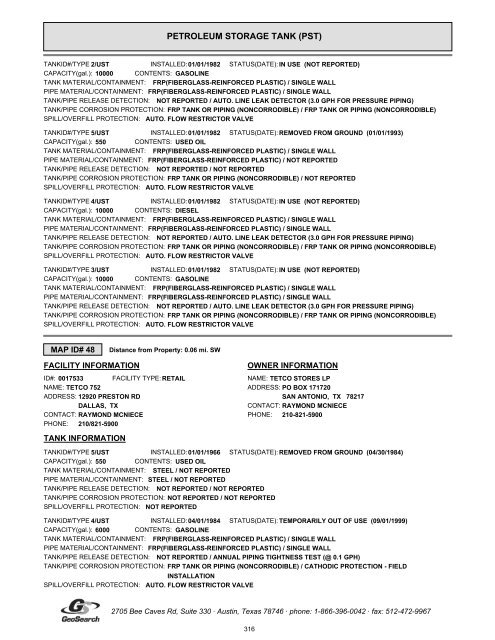 Hazardous materials report limited phase i environmental site