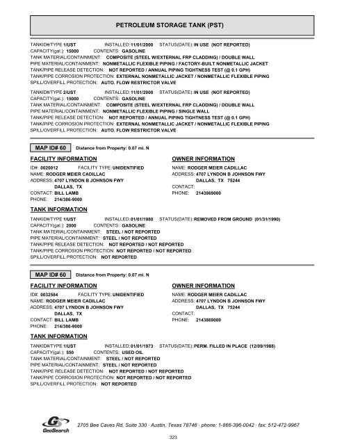 Hazardous materials report limited phase i environmental site